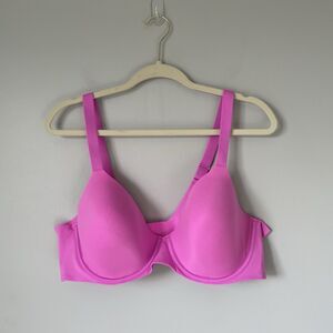 Aerie Smoothez T-Shirt Bra Lightly Lined Underwire Hot Pink Women's Size 42C